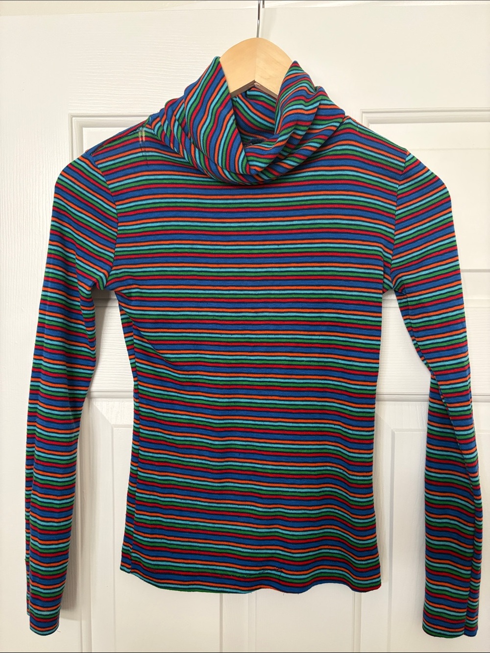 Wrangler Vintage Multicolor Striped Turtleneck Long Sleeve Top